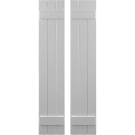 Americraft 3-Board (2 Batten) Exterior Real Wood Joined Board-n-Batten Shutters, ARW101BB311X79PRH